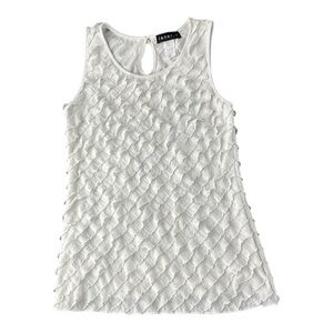 Elegant White Textured Tank Top